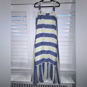 Ro’s Garden Striped Maxi Dress in Blue and Yellow